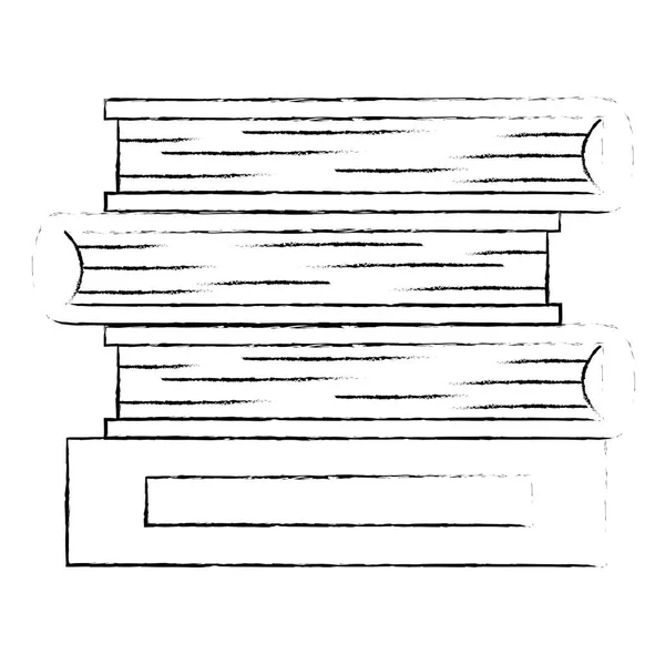 Stapel tekstboeken geïsoleerd pictogram — Stockvector