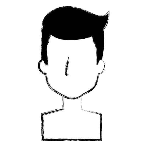 Joven hombre sin camisa carácter avatar — Vector de stock