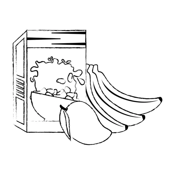 Boîte de céréales aux fruits — Image vectorielle