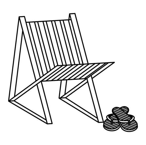 Beach chair with flip flops — Stock Vector