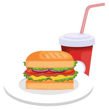 soda ile lezzetli burger