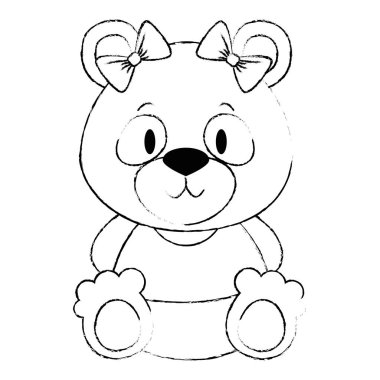 sevimli ve sevimli ayı oyuncak kadın karakter