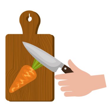 bıçak kesme havuç ile mutfak ahşap tahta