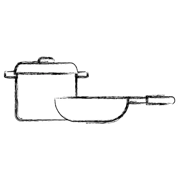 Casserole et ustensiles de cuisine — Image vectorielle