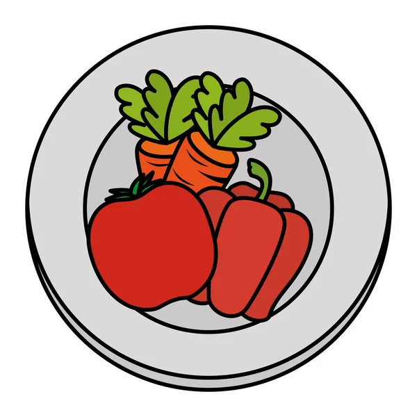 Piatto con verdure cibo sano — Vettoriale Stock