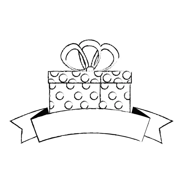 Cadeau boîte cadeau avec ruban — Image vectorielle