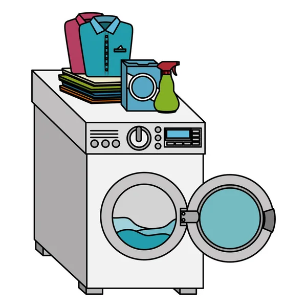 Lave-linge service de blanchisserie — Image vectorielle