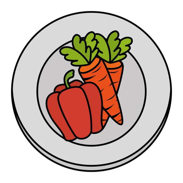 Prato com legumes comida saudável — Vetor de Stock