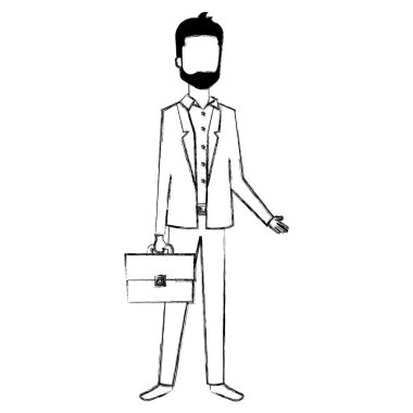 Portföy avatar karakter ile işadamı