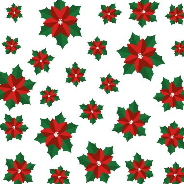 noel çiçek dekorasyon desen