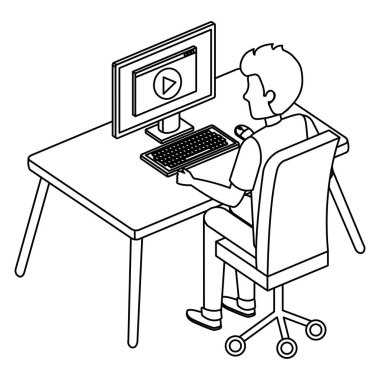 office iş yerinde genç adam