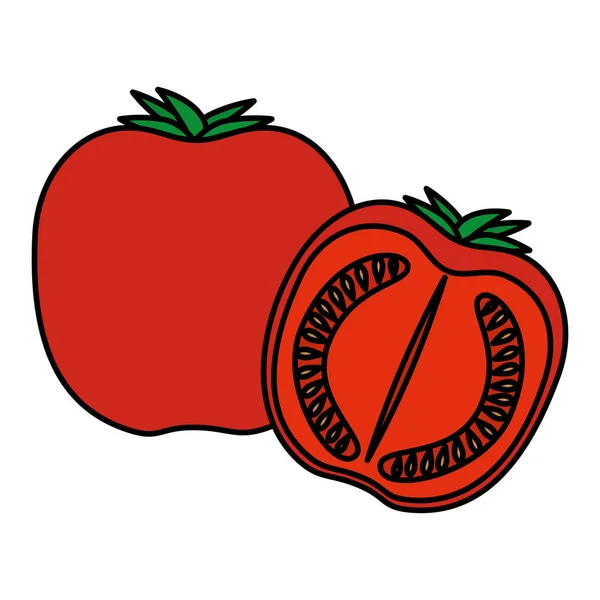 Taze domates slayt sağlıklı gıda — Stok Vektör