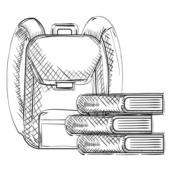 Шкільна сумка з книгами — стоковий вектор