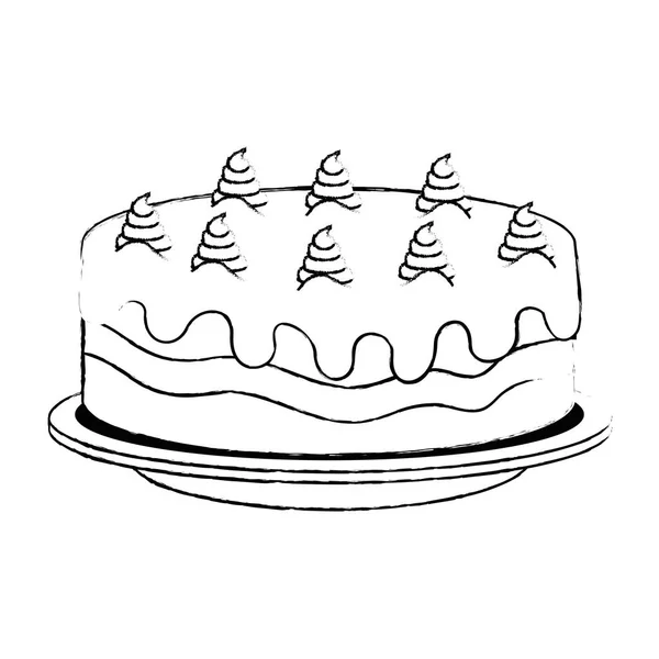 Gâteau doux et délicieux — Image vectorielle