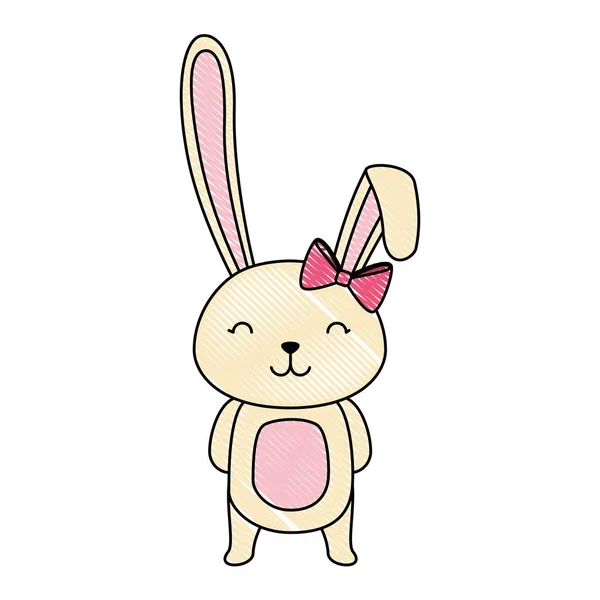 Cute rabbit easter celebration — Stock Vector
