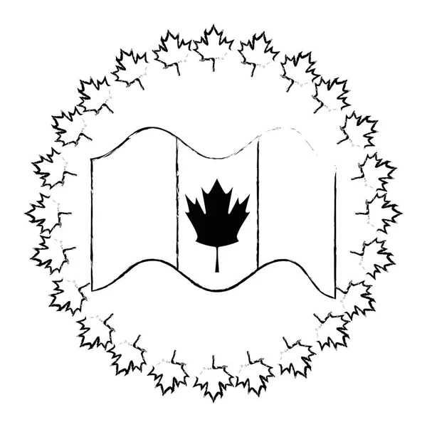 Канадський прапор з кленовим листя мережива — стоковий вектор