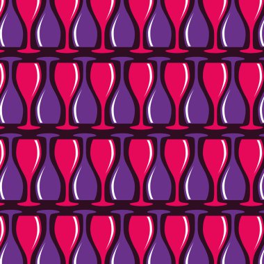 şarap bardağı siluetleri desen