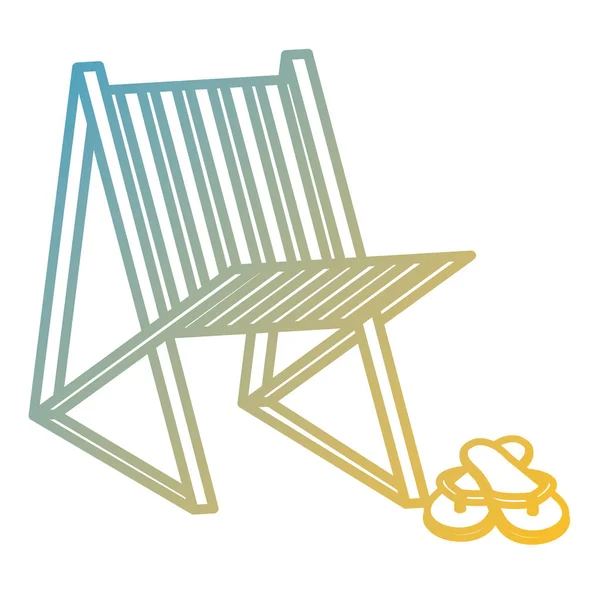 Chaise de plage avec tongs — Image vectorielle