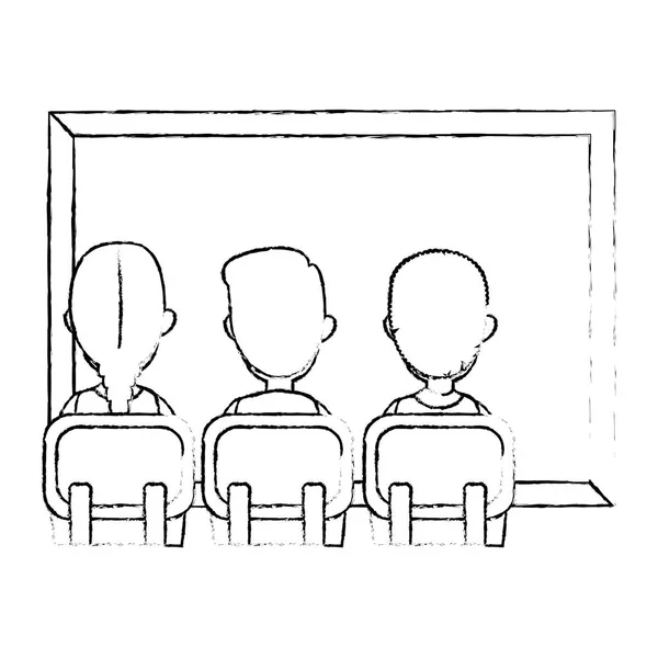 Classe d'étudiants avec tableau — Image vectorielle