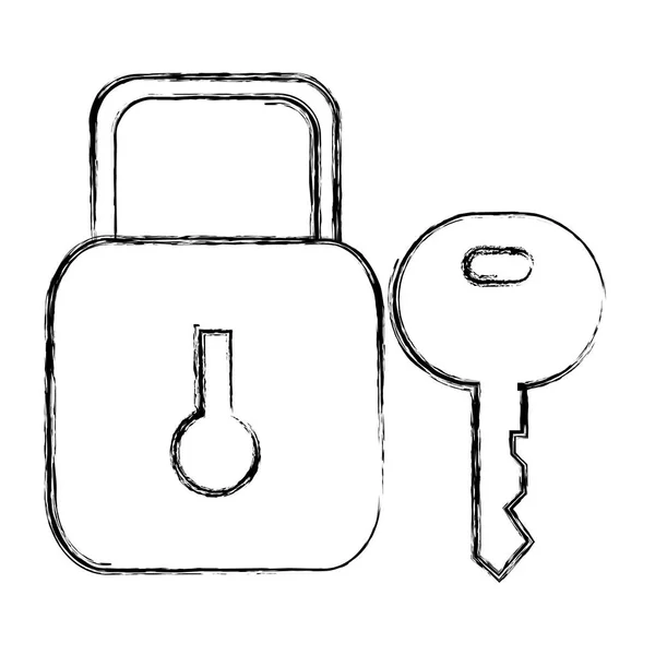 Bezpečný zámek a klíč — Stockový vektor