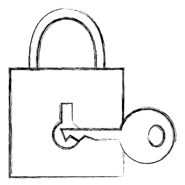 Candado seguro seguro con llave — Vector de stock