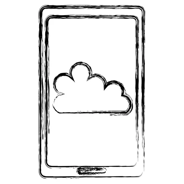 Смартфон с облачными вычислениями — стоковый вектор