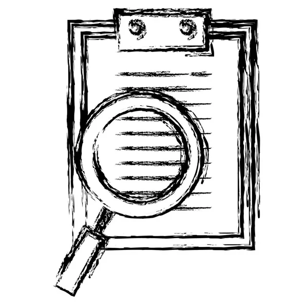 Документ с увеличительным стеклом — стоковый вектор