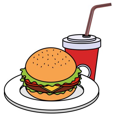 soda ile lezzetli burger