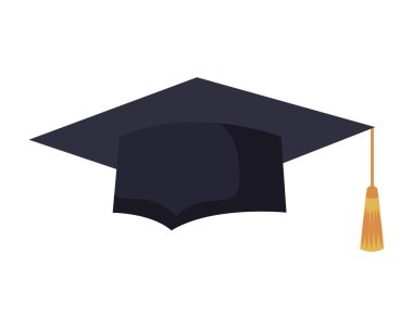 mezuniyet şapka üniforma izole simgesi