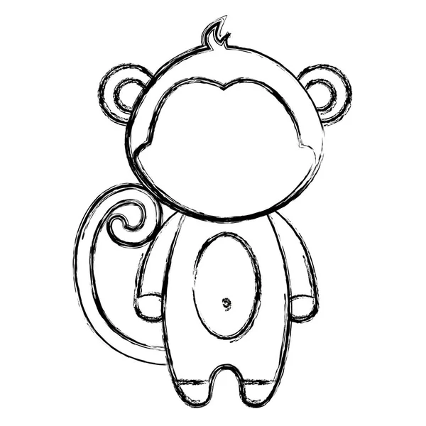 Cute monkey tender character — Stock Vector
