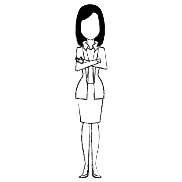 Mujer de negocios avatar carácter icono — Vector de stock