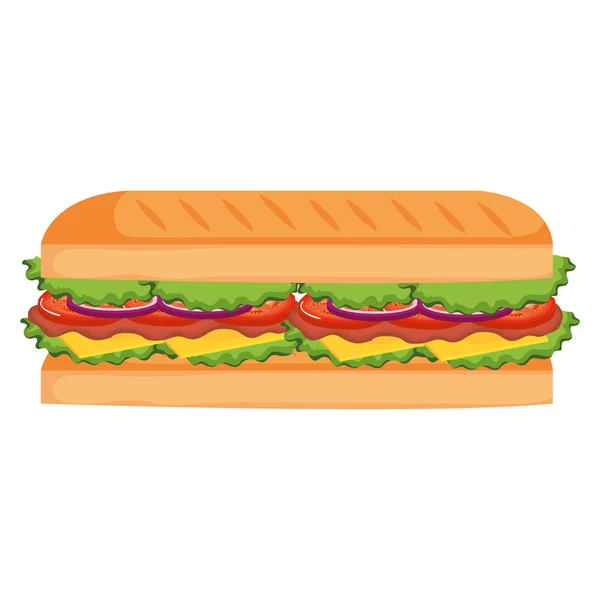 Sandwish fresco y delicioso — Vector de stock