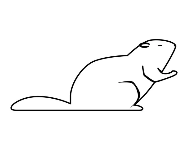 Lindo nutria roedor animal icono — Archivo Imágenes Vectoriales