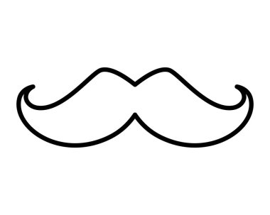 komik bıyık tarzı hipster simgesi
