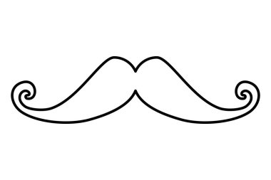 bıyık hipster tarzı simge vektör illüstrasyon