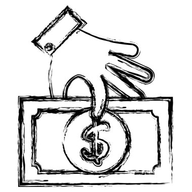 Bill dolar para simgesi ile el