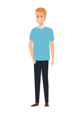 genç adam avatar karakter vektör illüstrasyon