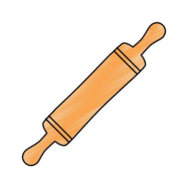 fırın rulo izole simgesi