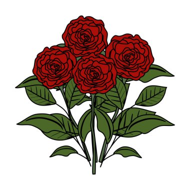 güzel güller ve dekorasyon yapraklar