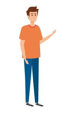 Genç ve rahat bir adam karakter