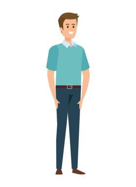 genç adam avatar karakter vektör illüstrasyon