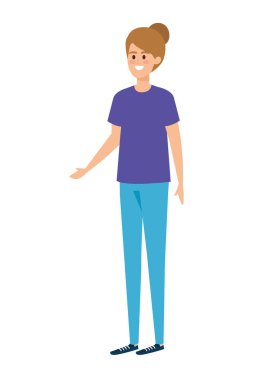 Sevimli genç kadın Avatar karakteri