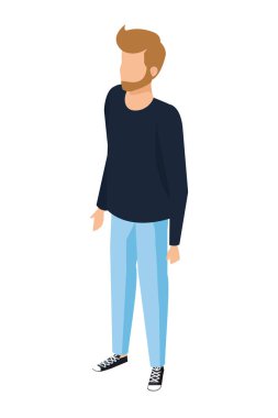 Sakal karakteri ile genç ve rahat bir adam