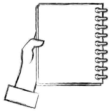 Notebook okul ile el izole simgesi