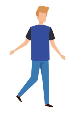 Genç ve rahat bir adam karakter