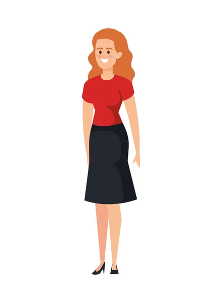 Mujer joven avatar carácter vector ilustración — Vector de stock