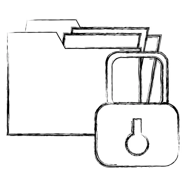 Папка с навесной блокировкой — стоковый вектор