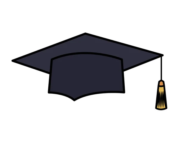 Chapéu de formatura ícone isolado uniforme — Vetor de Stock