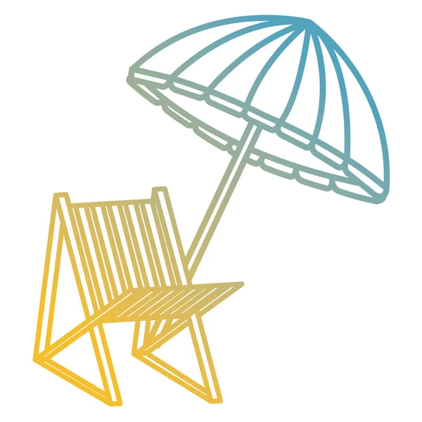 Plage parasol avec chaise — Image vectorielle