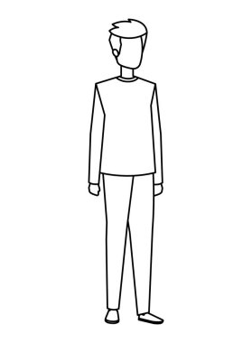 Genç ve rahat bir adam karakter